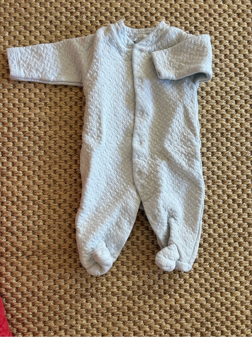 Kissy Kissy Baby Quilted Light Blue One-Piece Footed Sleeper